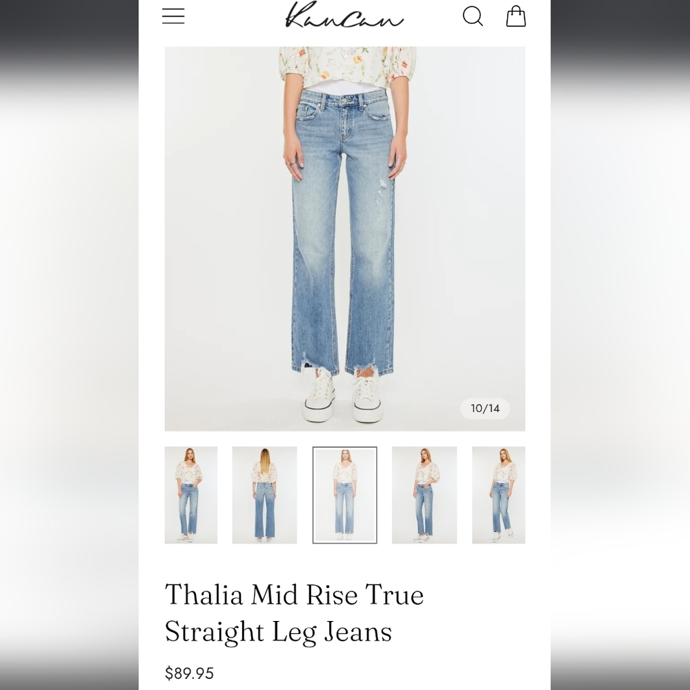 KanCan Thalia Mid Rise Straight Leg Jeans